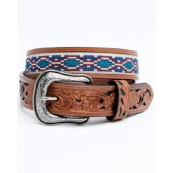 Deals ???? Cody James Men's Multi Color Cross Stitch Western Belt Chocolate ????