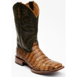 Budget ⌛ Cody James Men's Brown Exotic Caiman Tail Skin Western ???? Boots - Broad Square Toe ????
