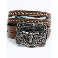 Promo ???? Cody James Boys' Lil Buckaroo Brown Ribbon Belt ????