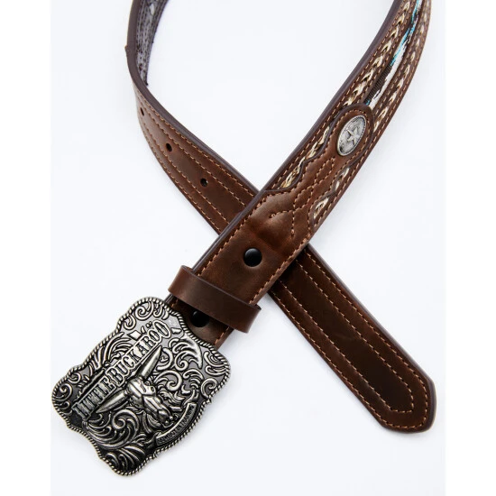 Promo ???? Cody James Boys' Lil Buckaroo Brown Ribbon Belt ???? 2 Promo ???? Cody James Boys' Lil Buckaroo Brown Ribbon Belt ???? - Image 2