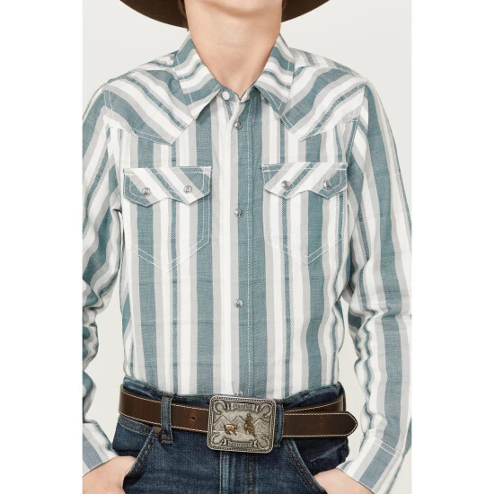 Best Pirce ???? Cody James Boys' Dobby Stripe Long Sleeve Western ???? Shirt Cream ???? 3 Best Pirce ???? Cody James Boys' Dobby Stripe Long Sleeve Western ???? Shirt Cream ???? - Image 3