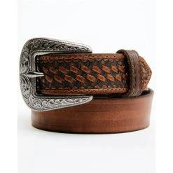 Cheapest ❤️ Cody James Boys' Embossed Double Stripe & Basketweave Western Belt Medium Brown ????