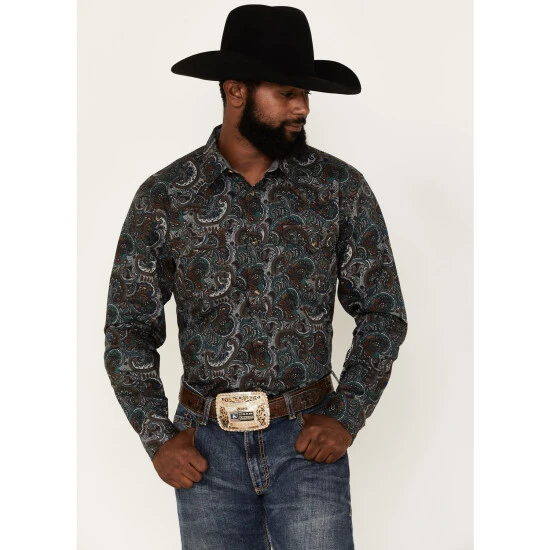 New ???? Cody James Men's Paisley 101 Paisley Print Long Sleeve Snap Western ???? Shirt Brown ???? 1 New ???? Cody James Men's Paisley 101 Paisley Print Long Sleeve Snap Western ???? Shirt Brown ????