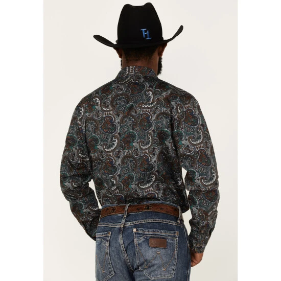 New ???? Cody James Men's Paisley 101 Paisley Print Long Sleeve Snap Western ???? Shirt Brown ???? 4 New ???? Cody James Men's Paisley 101 Paisley Print Long Sleeve Snap Western ???? Shirt Brown ???? - Image 4