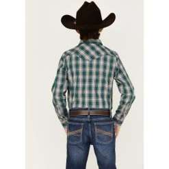 New ???? Cody James Boys' Plaid Print Long Sleeve Snap Western ???? Shirt Blue ???? -Cody James -shop unnamed file 1200
