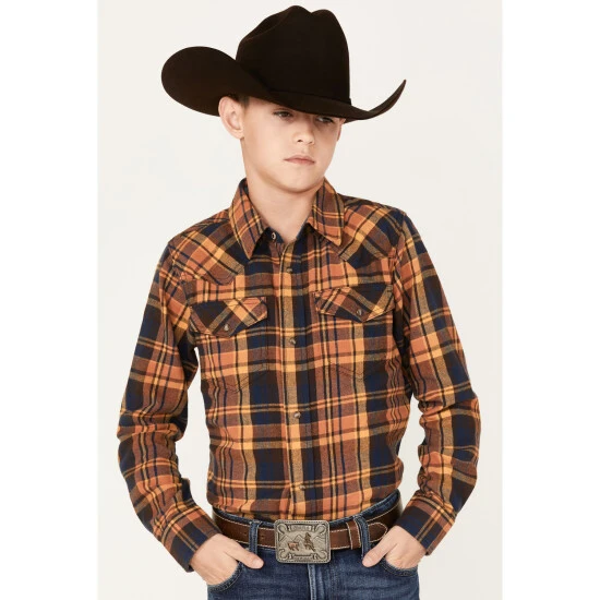 Deals ???? Cody James Youth Boys' Plaid Print Long Sleeve Snap Western Flannel ???? Shirt Brown ???? 1 Deals ???? Cody James Youth Boys' Plaid Print Long Sleeve Snap Western Flannel ???? Shirt Brown ????