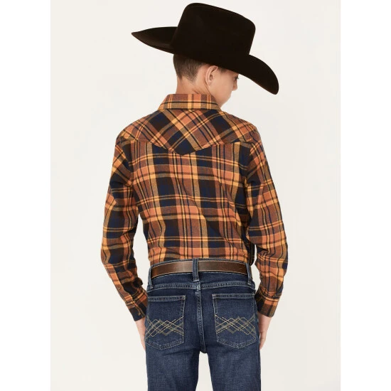 Deals ???? Cody James Youth Boys' Plaid Print Long Sleeve Snap Western Flannel ???? Shirt Brown ???? 4 Deals ???? Cody James Youth Boys' Plaid Print Long Sleeve Snap Western Flannel ???? Shirt Brown ???? - Image 4