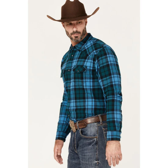 Budget ❤️ Cody James Men's Mckenzie Plaid Snap Western Flannel ???? Shirt Navy ???? 2 Budget ❤️ Cody James Men's Mckenzie Plaid Snap Western Flannel ???? Shirt Navy ???? - Image 2