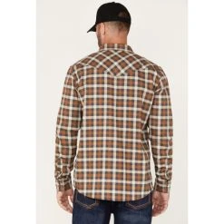Wholesale ???? Cody James Men's FR Khaki Mini Buffalo Plaid Long Sleeve Snap Work ???? Shirt Beige/khaki ???? -Cody James -shop unnamed file 1253