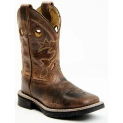 Flash Sale ???? Cody James Boys' Dark Brown Western Work Boot - Broad Square Toe ⭐