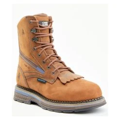 Hot Sale ⭐ Cody James Men's Disrupter Lacer Comp Toe Waterproof Work ???? Boots - Round Toe Brown ????