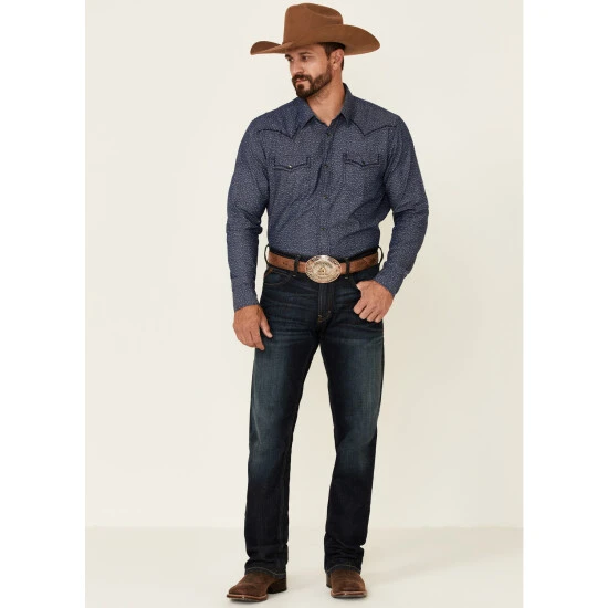 Budget ???? Cody James Men's Sound Washed Floral Print Long Sleeve Snap Western ???? Shirt Navy ???? 2 Budget ???? Cody James Men's Sound Washed Floral Print Long Sleeve Snap Western ???? Shirt Navy ???? - Image 2