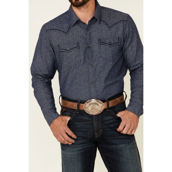 Budget ???? Cody James Men's Sound Washed Floral Print Long Sleeve Snap Western ???? Shirt Navy ???? 3 Budget ???? Cody James Men's Sound Washed Floral Print Long Sleeve Snap Western ???? Shirt Navy ???? - Image 3