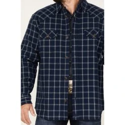 Buy ???? Cody James Men's Ghost Tree Plaid Button Down Sherpa Bonded Western Flannel ???? Shirt Jacket Navy ???? -Cody James -shop unnamed file 1350