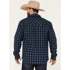 Buy ???? Cody James Men's Ghost Tree Plaid Button Down Sherpa Bonded Western Flannel ???? Shirt Jacket Navy ???? -Cody James -shop unnamed file 1351