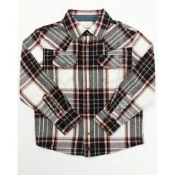 Brand new ???? Cody James Boys' Cabin Fever Long Sleeve Snap Flannel Western ???? Shirt For Toddler-Boy Cream ????