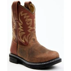 Top 10 ???? Cody James Boys' Smoking Mountain Leather Western Work Boot - Round Toe Brown ????