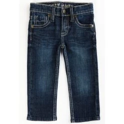 Promo ???? Cody James Toddler-Boys' Maverick Dark Wash Stretch Straight ???? Jeans Blue ⌛