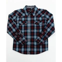 Wholesale ???? Cody James Boys' Plaid Print Long Sleeve Snap Western ???? Shirt - Toddler For Toddler-Boy Red ✨