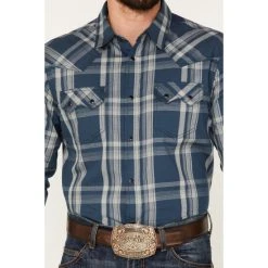 Hot Sale ???? Cody James Men's Expression Large Plaid Snap Western ???? Shirt - Big & Tall Navy ???? -Cody James -shop unnamed file 1489