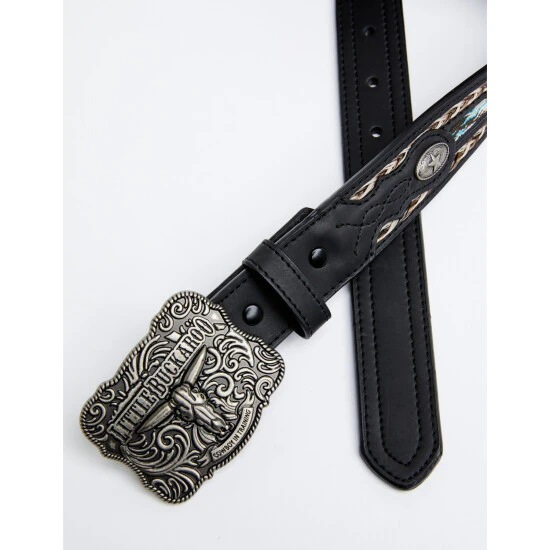 New ???? Cody James Boys' Lil Buckaroo Black Ribbon Western Belt ???? 2 New ???? Cody James Boys' Lil Buckaroo Black Ribbon Western Belt ???? - Image 2