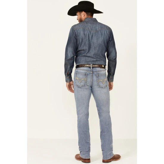 Promo ???? Cody James Men's Mustang Light Wash Stretch Slim Straight ???? Jeans Blue ???? 2 Promo ???? Cody James Men's Mustang Light Wash Stretch Slim Straight ???? Jeans Blue ???? - Image 2