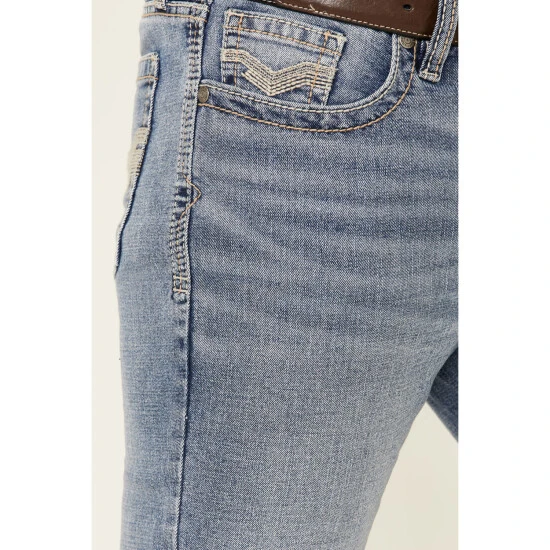 Promo ???? Cody James Men's Mustang Light Wash Stretch Slim Straight ???? Jeans Blue ???? 3 Promo ???? Cody James Men's Mustang Light Wash Stretch Slim Straight ???? Jeans Blue ???? - Image 3