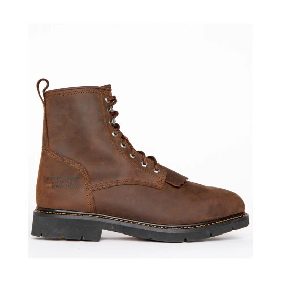 Budget ✔️ Cody James Men's 8" Lace Up Kiltie Waterproof Work ???? Boots - Composite Toe Brown ???? 2 Budget ✔️ Cody James Men's 8" Lace Up Kiltie Waterproof Work ???? Boots - Composite Toe Brown ???? - Image 2