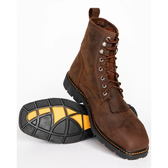 Budget ✔️ Cody James Men's 8" Lace Up Kiltie Waterproof Work ???? Boots - Composite Toe Brown ???? 5 Budget ✔️ Cody James Men's 8" Lace Up Kiltie Waterproof Work ???? Boots - Composite Toe Brown ???? - Image 5