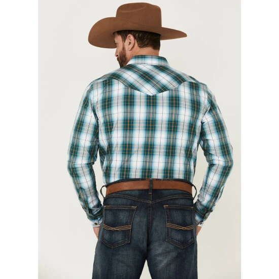 Discount ???? Cody James Men's Mineral Large Plaid Long Sleeve Snap Western ???? Shirt Blue ???? 4 Discount ???? Cody James Men's Mineral Large Plaid Long Sleeve Snap Western ???? Shirt Blue ???? - Image 4