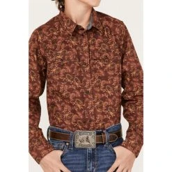 Hot Sale ???? Cody James Boys' Paisley Print Long Sleeve Western Snap ???? Shirt Burgundy ???? 6 Hot Sale ???? Cody James Boys' Paisley Print Long Sleeve Western Snap ???? Shirt Burgundy ???? -Cody James -shop unnamed file 1542