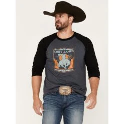 Buy ???? Cody James Men's Canyon Bronc Graphic Raglan T-Shirt Navy ❤️