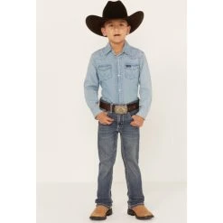 Deals ???? Cody James Boys' Stone Cold Wash Slim Boot Stretch ???? Jeans - Size 4-8 Dark Medium Wash ????