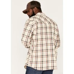 Discount ⌛ Cody James Men's Snow Fall Small Plaid Snap Western Flannel ???? Shirt Cream ???? -Cody James -shop unnamed file 1574