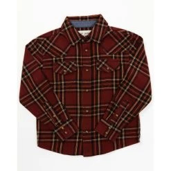 Flash Sale ✔️ Cody James Boys' Plaid Long Sleeve Flannel Snap ???? Shirt - Toddler For Toddler-Boy Rust Copper ????