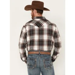 Best Sale ???? Cody James Men's Cabin Fever Long Sleeve Snap Western Flannel ???? Shirt - Big & Tall Cream ???? -Cody James -shop unnamed file 1591