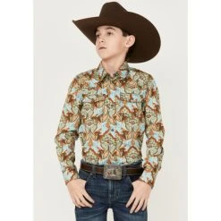 Best deal ???? Cody James Boys' Paisley Print Long Sleeve ???? Shirt Turquoise ????