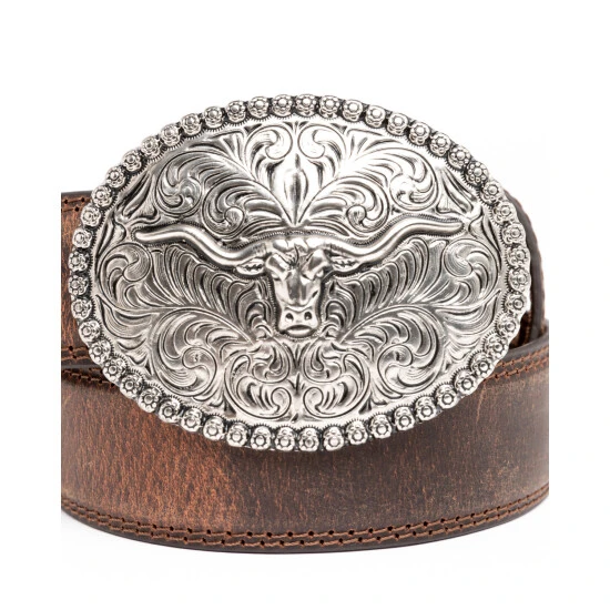 Coupon ???? Cody James Boys' Longhorn Plaque Buckle Belt Brown ⌛ 3 Coupon ???? Cody James Boys' Longhorn Plaque Buckle Belt Brown ⌛ - Image 3