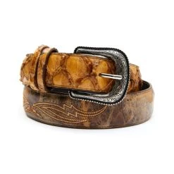 Deals ???? Cody James Men's Camel Embroidered Pirarucu Belt ✔️