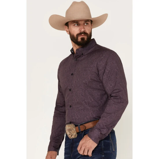 Wholesale ❤️ Cody James Men's Primative Geo Print Button-Down Western ???? Shirt Purple ???? 2 Wholesale ❤️ Cody James Men's Primative Geo Print Button-Down Western ???? Shirt Purple ???? - Image 2
