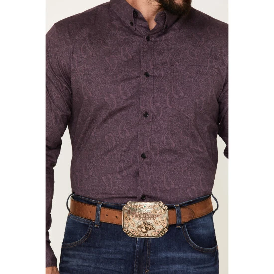 Wholesale ❤️ Cody James Men's Primative Geo Print Button-Down Western ???? Shirt Purple ???? 3 Wholesale ❤️ Cody James Men's Primative Geo Print Button-Down Western ???? Shirt Purple ???? - Image 3