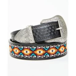 Buy ???? Cody James Men's Basketweave Billet With Southwestern Strap 3PC Buckle Belt Black ????