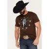 Best Sale ⌛ Cody James Men's Country And Proud Short Sleeve Graphic T-Shirt Coffee ????