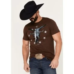 Best Sale ⌛ Cody James Men's Country And Proud Short Sleeve Graphic T-Shirt Coffee ????