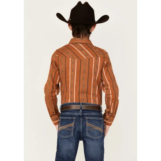 Buy ???? Cody James Boys' Southwestern Stripe Print Long Sleeve Snap Western ???? Shirt Brown ???? 4 Buy ???? Cody James Boys' Southwestern Stripe Print Long Sleeve Snap Western ???? Shirt Brown ???? - Image 4