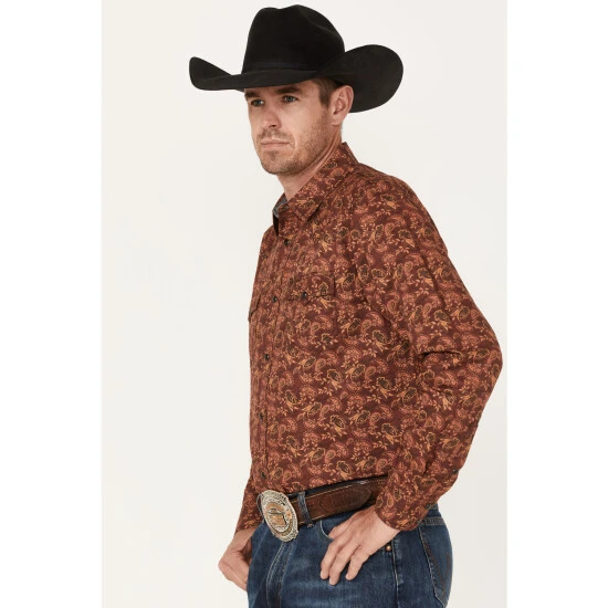 Best Pirce ❤️ Cody James Men's On Tour Paisley Print Snap Western ???? Shirt - Big & Tall Burgundy ???? 2 Best Pirce ❤️ Cody James Men's On Tour Paisley Print Snap Western ???? Shirt - Big & Tall Burgundy ???? - Image 2