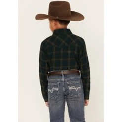 Buy ???? Cody James Boys' Plaid Print Long Sleeve Snap Western Flannel ???? Shirt Olive ❤️ -Cody James -shop unnamed file 1695