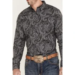 Flash Sale ???? Cody James Men's Cassidy Paisley Button Down Long Sleeve Western ???? Shirt Black ???? -Cody James -shop unnamed file 1721