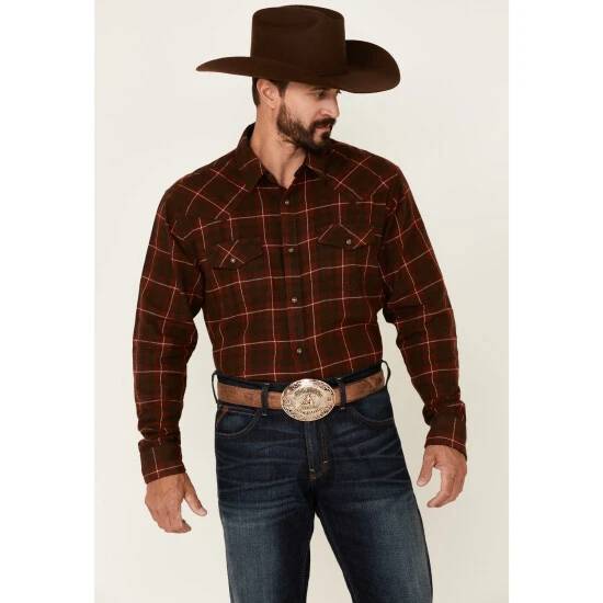 Budget ???? Cody James Men's Rust Workhorse Plaid Long Sleeve Snap Western Flannel ???? Shirt Rust Copper ???? 1 Budget ???? Cody James Men's Rust Workhorse Plaid Long Sleeve Snap Western Flannel ???? Shirt Rust Copper ????