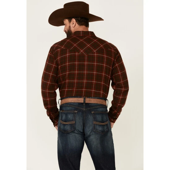 Budget ???? Cody James Men's Rust Workhorse Plaid Long Sleeve Snap Western Flannel ???? Shirt Rust Copper ???? 4 Budget ???? Cody James Men's Rust Workhorse Plaid Long Sleeve Snap Western Flannel ???? Shirt Rust Copper ???? - Image 4